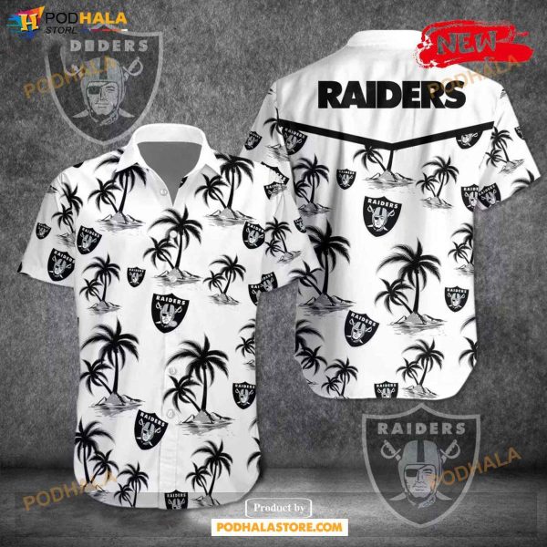 Las Vegas Raiders NFL Team Tropical Coconut Hot Summer Button Hawaiian Shirt