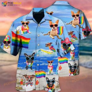 Lgbt Jack Russell Terrier Cool 3D Funny Hawaiian Shirt