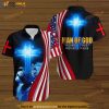 Lion Cross American Flags 4th Of July Independence Day Man Of God Husband Daddy Protector Hero Funny Hawaiian Shirt