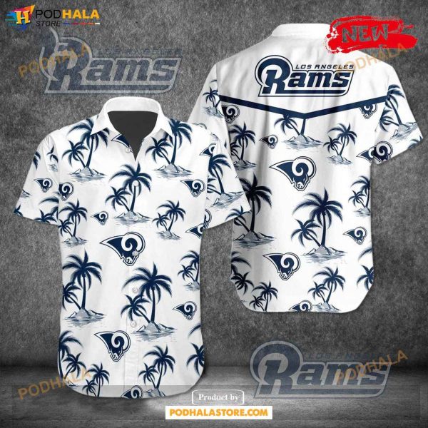 Los Angeles Rams NFL Team Tropical Coconut Hot Summer Button Hawaiian Shirt