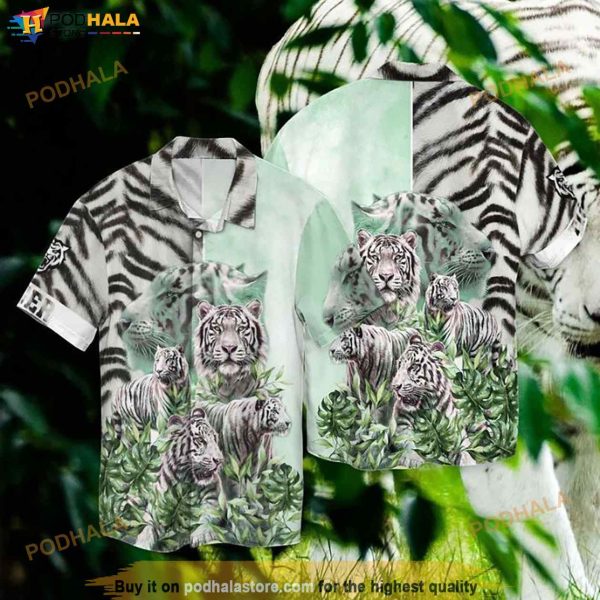 Love White Tiger 1 Funny Hawaiian Shirt