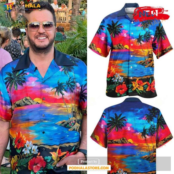 Luke Bryan Sea Coconut Tree Design Enjoy Summer Hawaiian Shirt