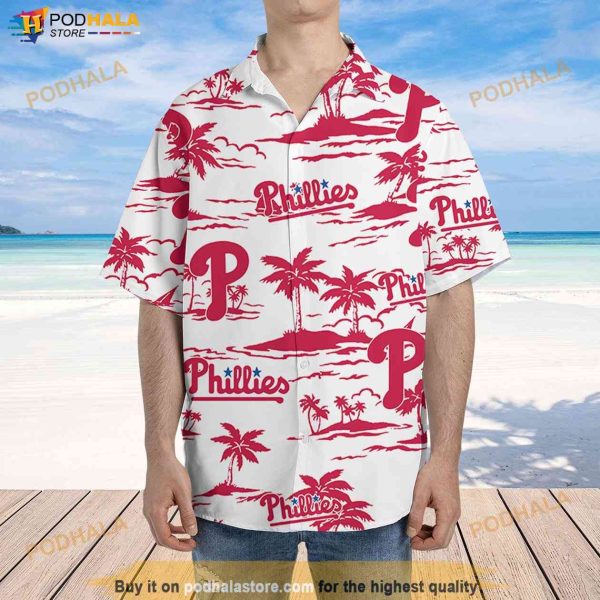 MLB Philadelphia Phillies Hawaiian 3D Shirt Beach Pattern