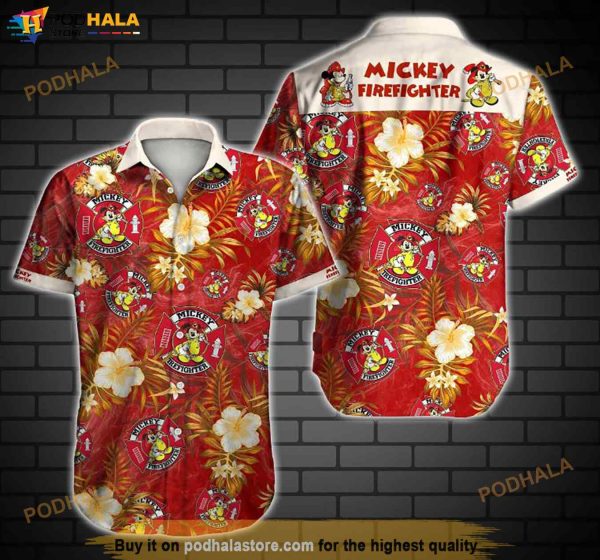 Mickey Mouse Firefighter Funny Hawaiian Shirt