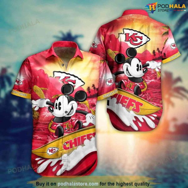 Mickey Mouse Kansas City Chiefs NFL Hawaiian Shirt 3D