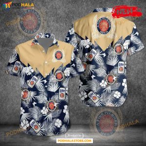 Miller Lite Leaf Palm Tree Premium Luxury Design Hawaiian Shirt