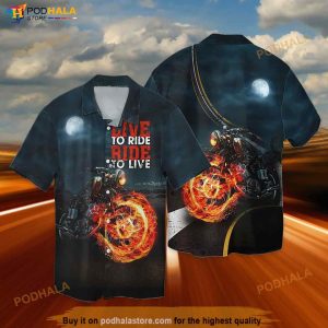 Motorcycle Fire Live To Ride Ride To Love Funny Hawaiian Shirt