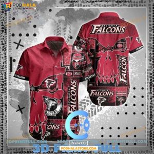 NFL Atlanta Falcons Hawaiian Shirt Skull All Over Print