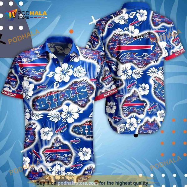 NFL Buffalo Bills Hawaiian Shirt Hibiscus Flowers Pattern