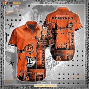 NFL Cincinnati Bengals Hawaiian Shirt Skull All Over Print