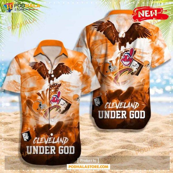 NFL Cleveland Under God Sport Teams Summer Design Hawaiian Shirt