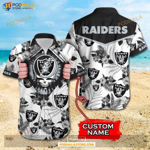 NFL Las Vegas Raiders Grateful Dead Gift For Fan Personalized Hawaiian Shirt