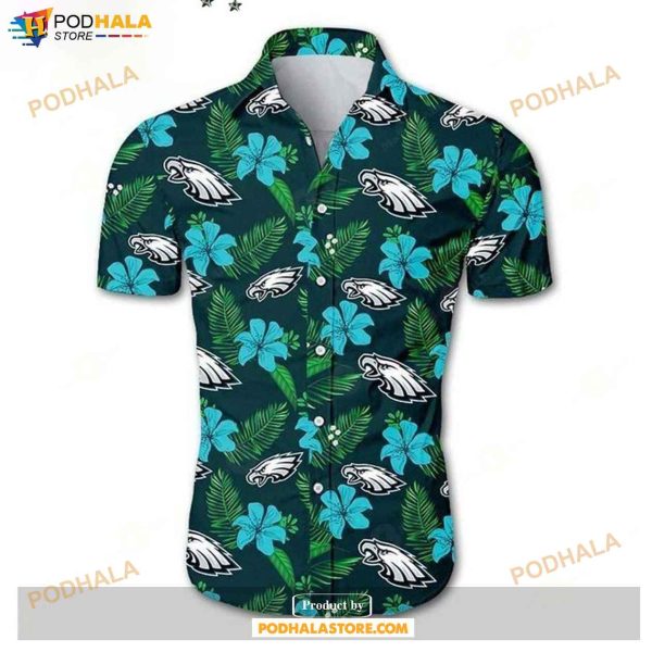 NFL Philadelphia Eagles Tropical Flower Hawaiian Graphic Print Shirt