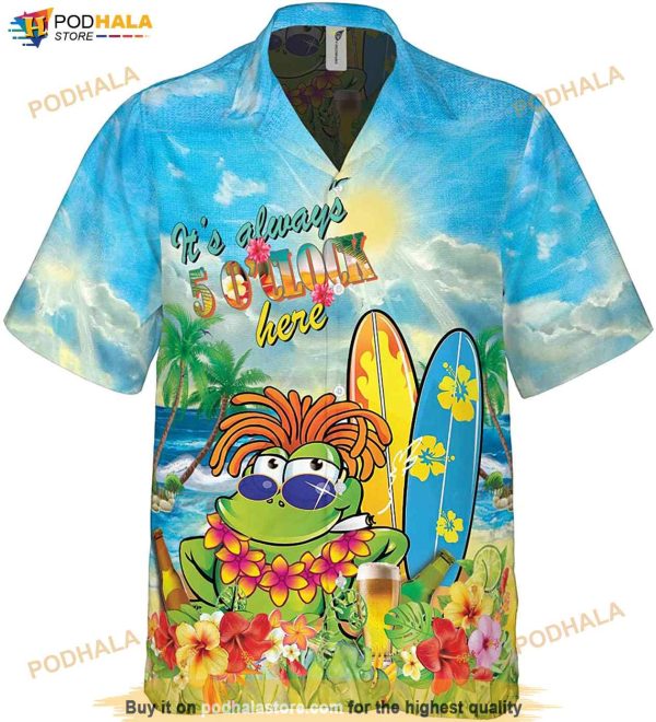 Ocean Life It’s Always 5 O’clock Here Funny Funny Hawaiian Shirt