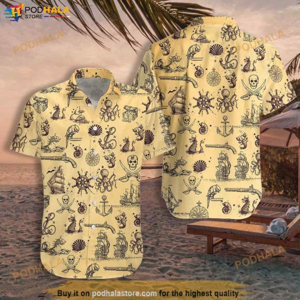 Octopus Sea Skull Funny Hawaiian Shirt