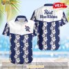 Pabst Blue Ribbon Beautyful Flowers Design Hawaiian Shirt