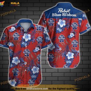 Pabst Blue Ribbon V Funny Hawaiian Shirt