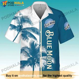 Palm Tree Blue Moon Beer Hawaiian Shirt