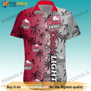 Palm Tree and Coors Light Beer Hawaiian Shirt