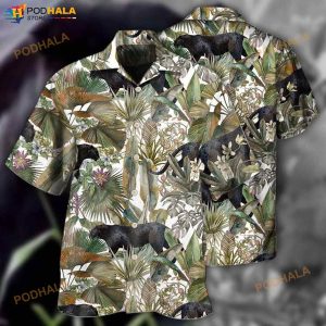 Panther Tropical Leaf 3D Funny Hawaiian Shirt