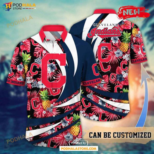 Personalized Cleveland Indians MLB Flower Pineapple Summer Baseball Hawaiian Shirt