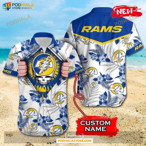 Personalized NFL Los Angeles Rams Grateful Dead Gift For Fan Personalized Hawaiian Shirt