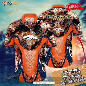 Personalized Name Denver Broncos NFL Luxury Flower Summer Football Hawaiian Shirt