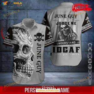 Personalized Name June Guy Skull Scary Design Hot Summer Hawaiian Shirt