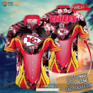 Personalized Name Kansas City Chiefs NFL Luxury Flower Summer Football Hawaiian Shirt