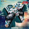 Personalized Name Philadelphia Eagles NFL Flower Mix Black Summer Football Hawaiian Shirt