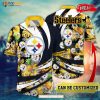 Personalized Name Pittsburgh Steelers NFL Flower Pineapple Summer Football Hawaiian Shirt