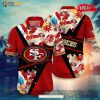 Personalized Name San Francisco 49ers NFL Flower Mix Black Summer Football Hawaiian Shirt