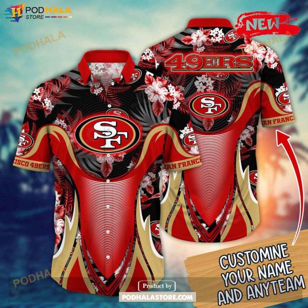 Personalized Name San Francisco 49ers NFL Luxury Flower Summer Football Hawaiian Shirt