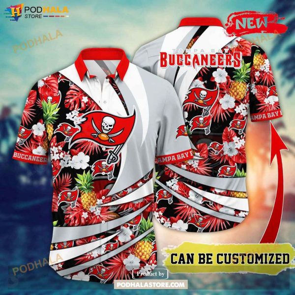 Personalized Name Tampa Bay Buccaneers NFL Flower Pineapple Summer Football Hawaiian Shirt