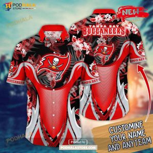 Personalized Name Tampa Bay Buccaneers NFL Luxury Flower Summer Football Hawaiian Shirt