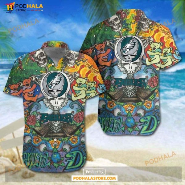 Philadelphia Eagles Grateful Dead NFL Gift For Fan Hawaiian Graphic Print