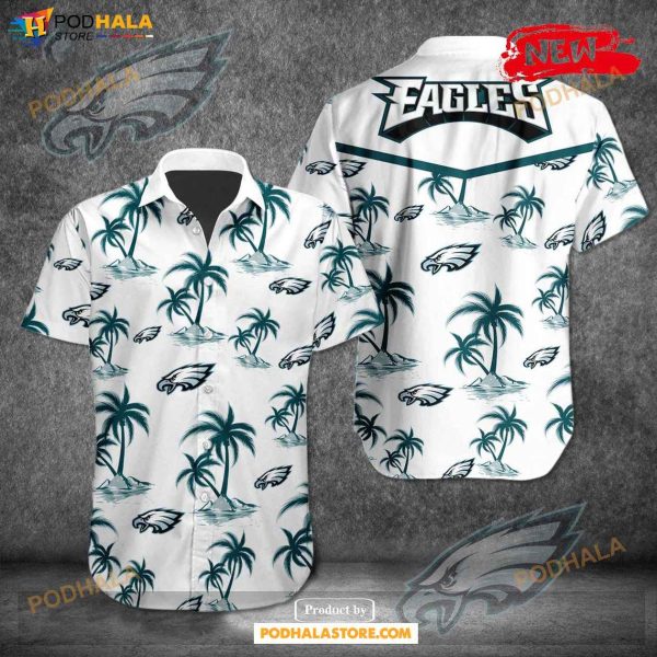 Philadelphia Eagles NFL Team Tropical Coconut Hot Summer Button Hawaiian Shirt