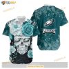 Philadelphia Eagles Skull NFL Gift For Fan Hawaiian Graphic Print Shirt