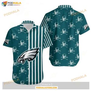 Philadelphia Eagles Stripes And Skull Hawaii Shirts Summer Collections