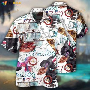 Pirate Ship Anchor White Style 3D Funny Hawaiian Shirt