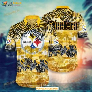 Pittsburgh Steelers NFL Hawaiian Shirt Style Tropical Pattern Graphic Hot Trending Summer For Awesome Fans