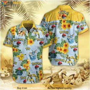 Pokemon Eevee Evolution Floral Funny Hawaiian Shirt