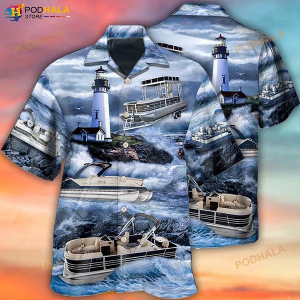 Pontoon Lighthouse 3D Funny Hawaiian Shirt