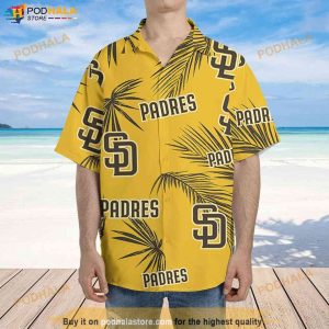 San Diego Padres Hawaiian Shirt Palm Leaves Pattern