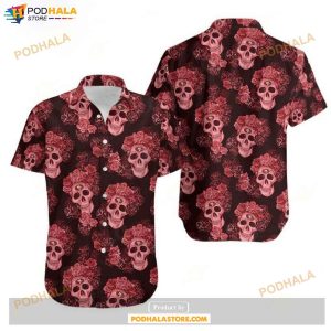 San Francisco 49ers Mystery Skull And Flower Hawaii Shirts