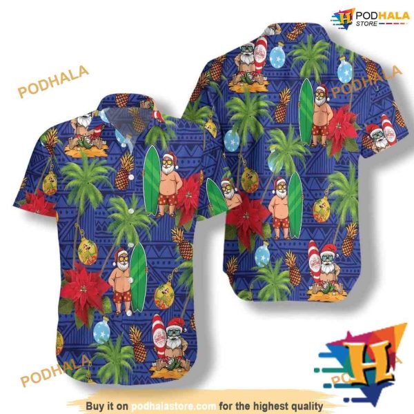 Santa Claus Christmas Aloha Shirt