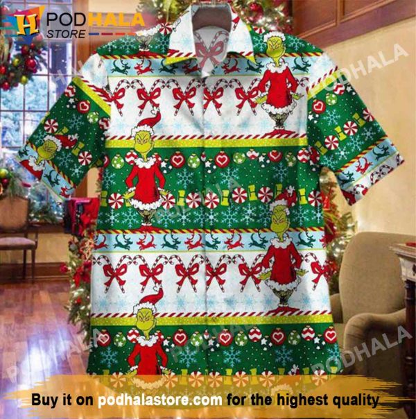 Santa Claus Ugly Christmas Grinch Hawaiian Shirt