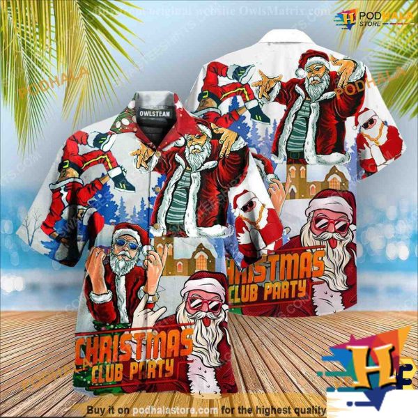 Santa DJ Club Party Aloha Shirt