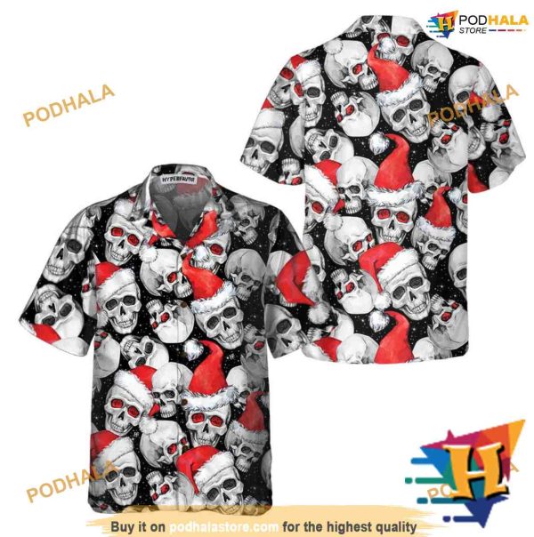 Santa Skull Christmas Tropical Shirt