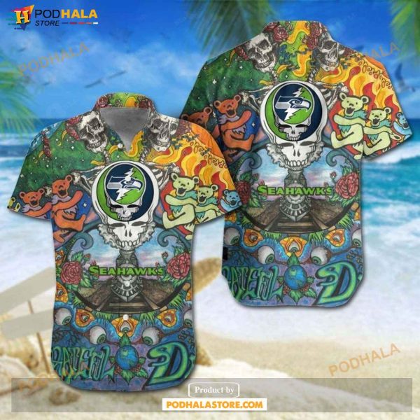 Seattle Seahawks Grateful Dead NFL Gift For Fan Hawaiian Graphic Print Shirt